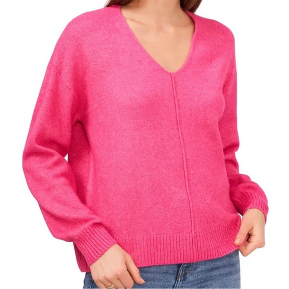 Vince Camuto Sweaters - Vince Camuto V-Neck Paradox Pink Sweater Size XS NWT
